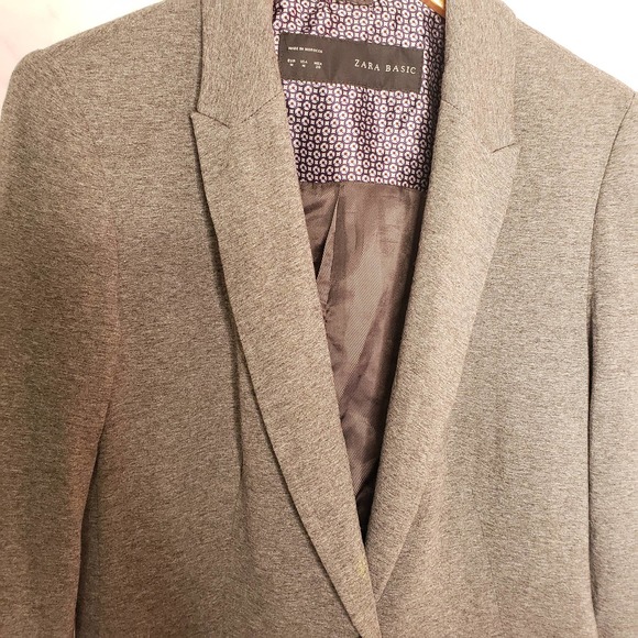 ZARA BASIC women tailored gray blazer coat - Picture 4 of 9